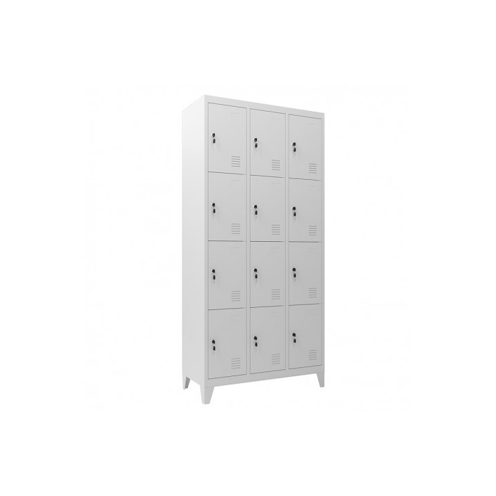 TAQUILLA METÁLICA CON PATAS 12 PUERTAS 1900X1000X500MM CROMAD