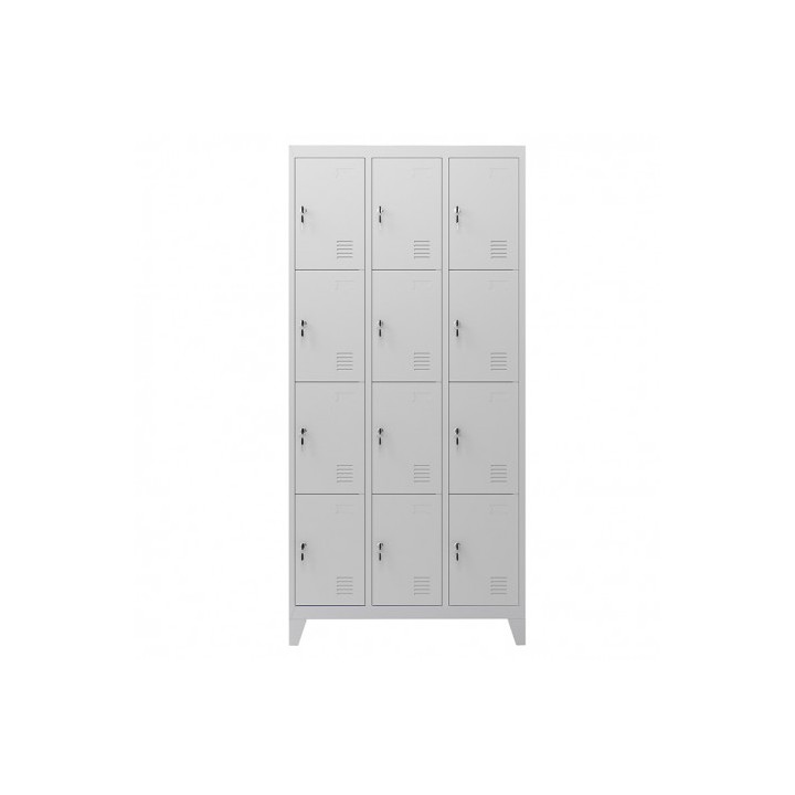 TAQUILLA METÁLICA CON PATAS 12 PUERTAS 1900X1000X500MM CROMAD