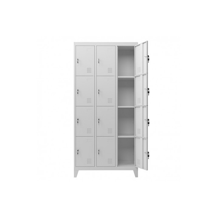 TAQUILLA METÁLICA CON PATAS 12 PUERTAS 1900X1000X500MM CROMAD