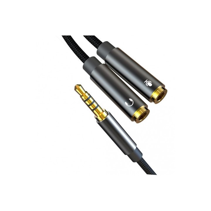 CABLE NBR197 MINI JACK A 2 MINI JACK HEMBRAS AUDIO + MICROFONO XO