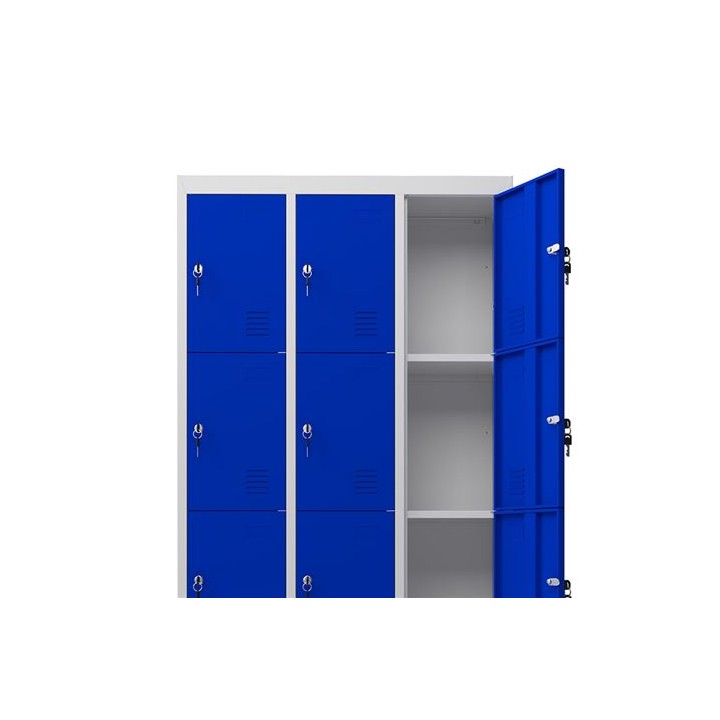 TAQUILLA METÁLICA CON PATAS 12 PUERTAS 1900X1000X500MM AZUL CROMAD