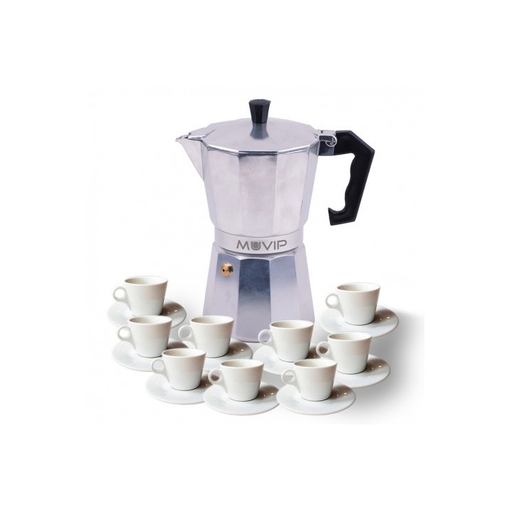 CAFETERA 9 TAZAS ALUMINIO ANTIADHERENTE MUVIP