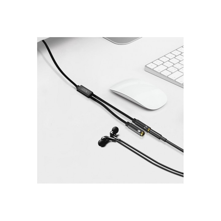 CABLE NBR197 MINI JACK A 2 MINI JACK HEMBRAS AUDIO + MICROFONO XO