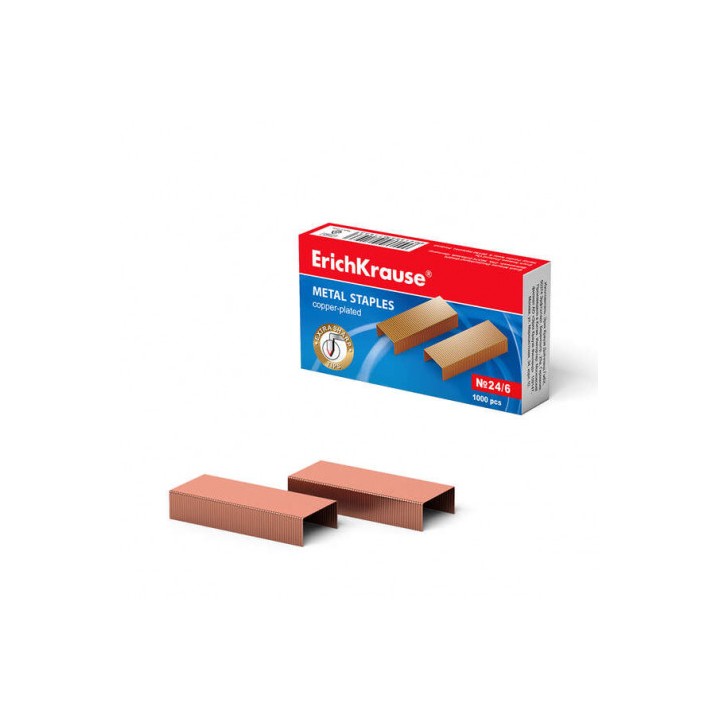 GRAPAS 24/6 CAJA 1000 UNIDADES COBRE ERICHKRAUSE
