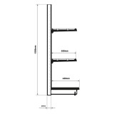 EXPOSITOR GÓNDOLA 900X450X1500MM NEGRO CROMAD