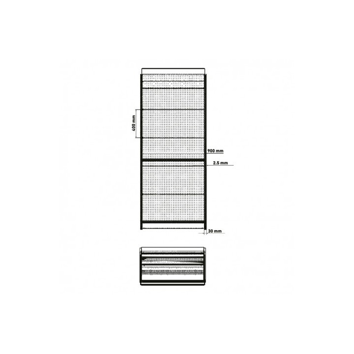 ESTANTERIA / EXPOSITOR DISPLAY 900X450X2200 COLOR NEGRO