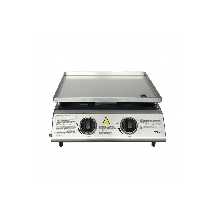 PLANCHA DE ASAR 2 FUEGOS INOXIDABLE MUVIP