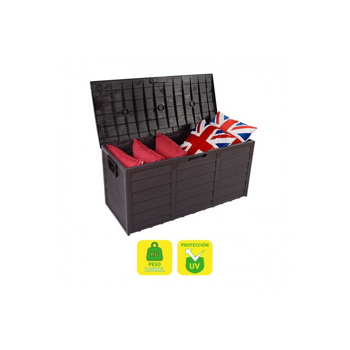 BAÚL RESINA 290 LITROS 112X49X54CM MARRÓN SUNGARDEN