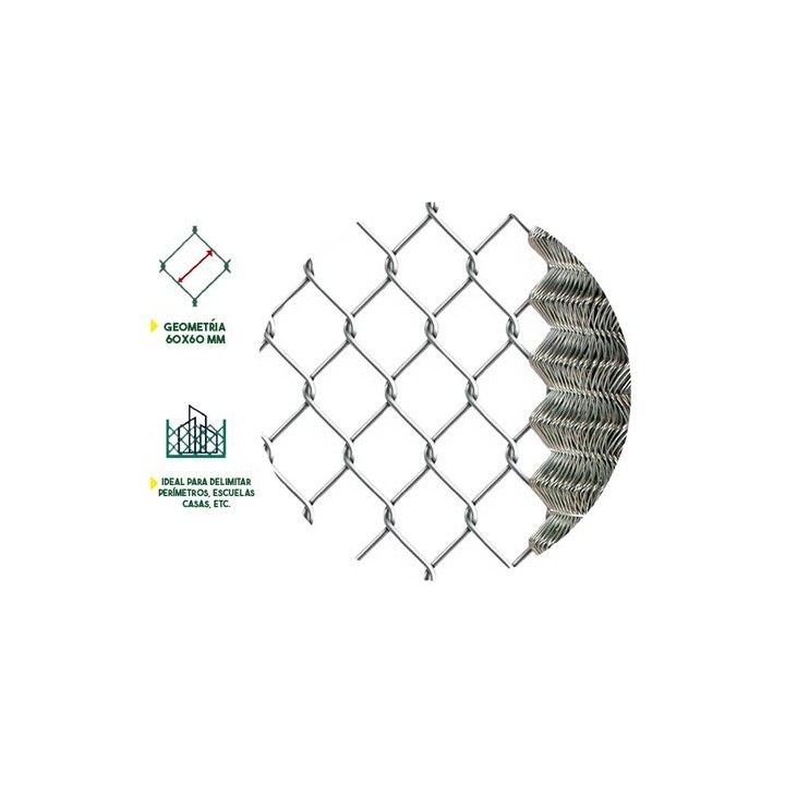 MALLA DE VALLADO GALVANIZADA 60X60X2.5MM 1.5X25 METROS SUNGARDEN