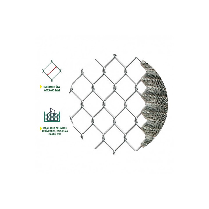 MALLA DE VALLADO GALVANIZADA 60X60X2.5MM 2X25 METROS SUNGARDEN