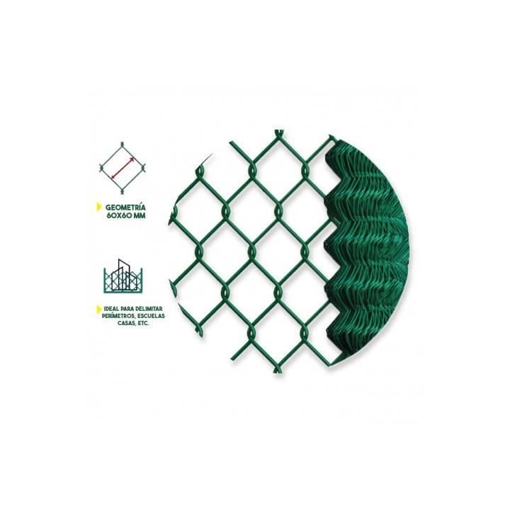MALLA DE VALLADO PLASTIFICADA 60X60X2.9MM 2X25 METROS SUNGARDEN
