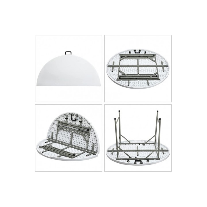 MESA DE RESINA REDONDA PLEGABLE 160X74CM 4.5CM SUNGARDEN