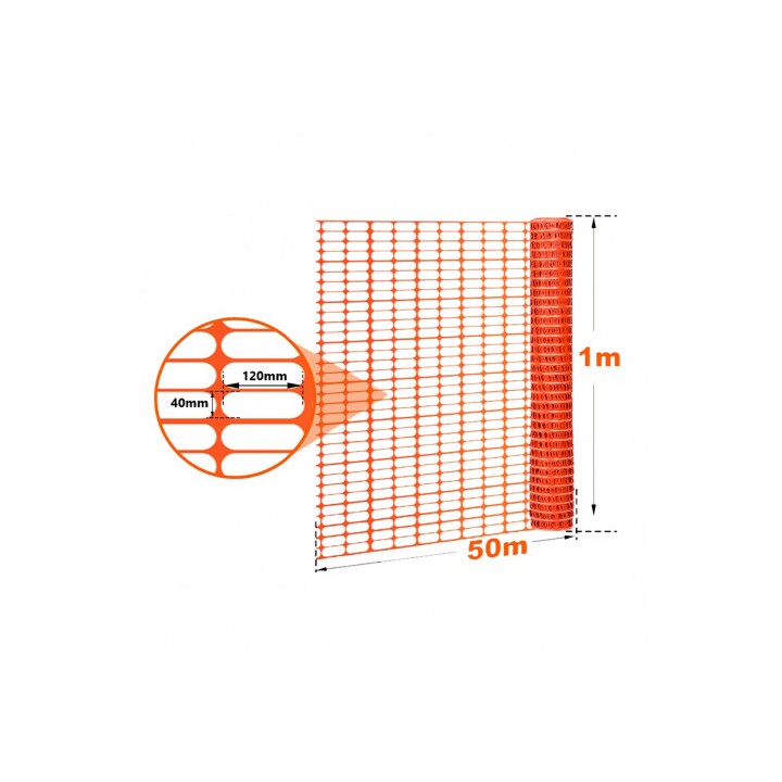 MALLA DE SEÑALIZACIÓN NARANJA 80GRS/M2 1X50 METROS SUNGARDEN