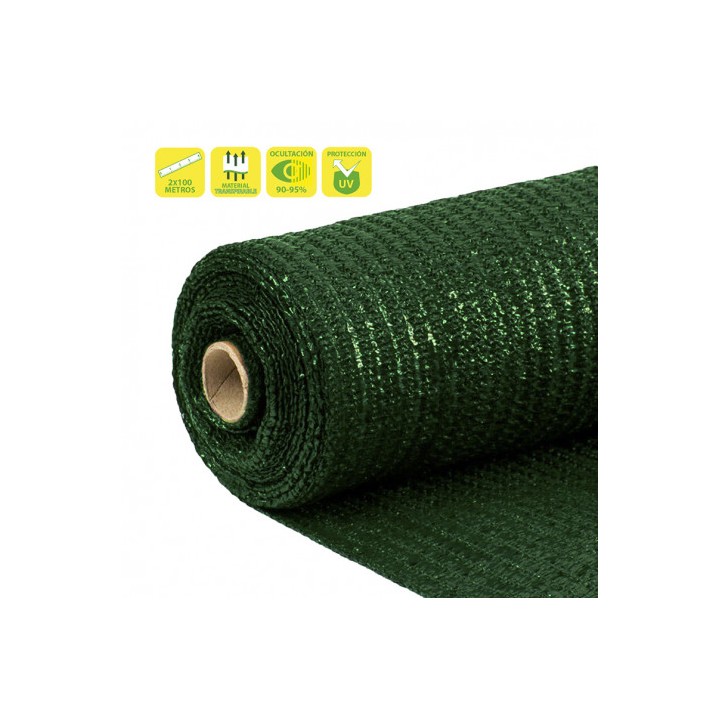 MALLA DE SOMBREO VERDE OSCURO 2X100 METROS SUNGARDEN
