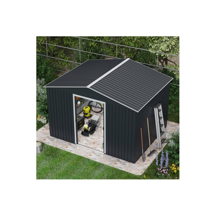 CASETA DE METAL | PUERTAS CORREDERAS 304.5X243X214.5 (7.4M2) ANTRACITA