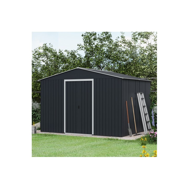 CASETA DE METAL | PUERTAS CORREDERAS 304.5X243X214.5 (7.4M2) ANTRACITA