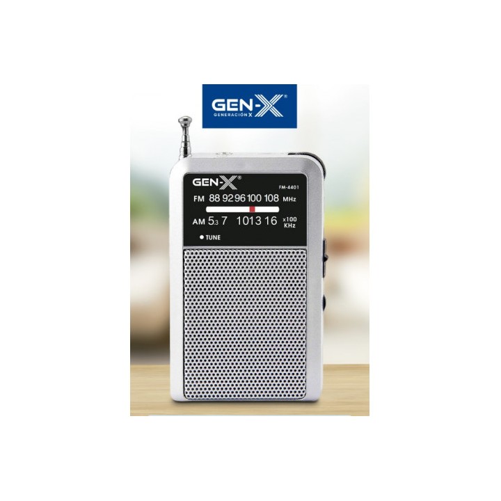 RADIO PORTATIL AM/FM ANALOGICA PLATA FM-4401 GEN-X