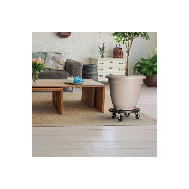 PLATAFORMA REDONDA GRANDE CON RUEDAS 400X400X40MM ARTPLAST