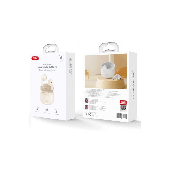 AURICULARES BLUETOOTH TWS X33 BEIGE XO