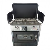 COCINA 2 FUEGOS CON TAPA + HORNO DE GAS CON SISTEMA DE SEGURIDAD MUVIP