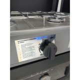 COCINA 2 FUEGOS CON TAPA + HORNO DE GAS CON SISTEMA DE SEGURIDAD MUVIP