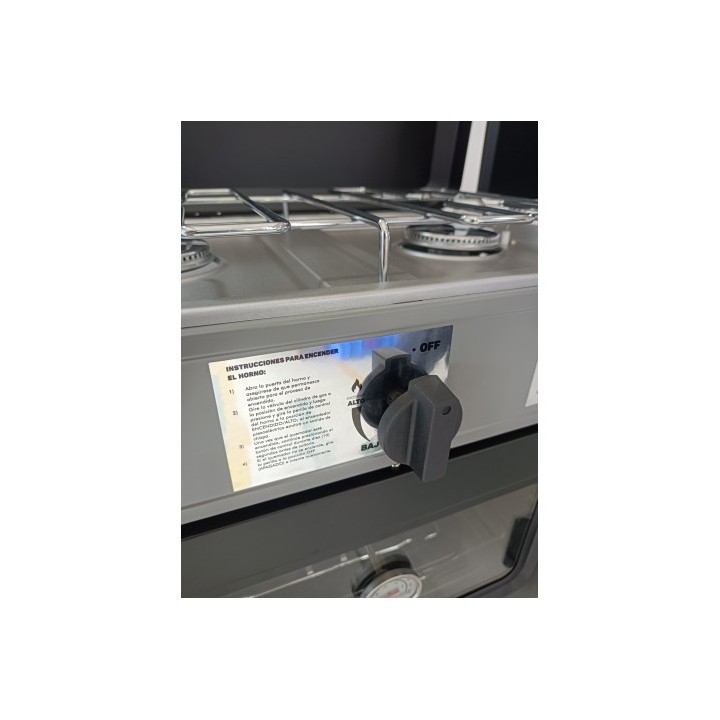 COCINA 2 FUEGOS CON TAPA + HORNO DE GAS CON SISTEMA DE SEGURIDAD MUVIP