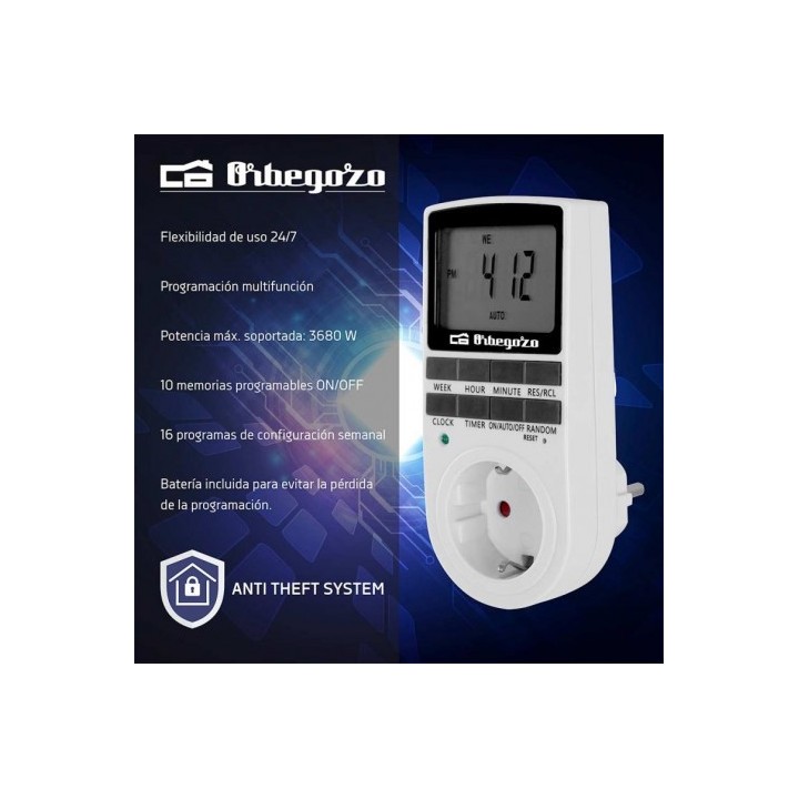 PROGRAMADOR DE ENCHUFE PG 25 POTENCIA 3680W
