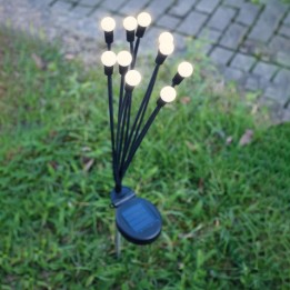 ESTACA SOLAR CON 10 LEDS LUZ CALIDA FOREVER