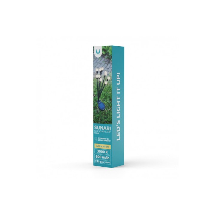 ESTACA SOLAR CON 10 LEDS LUZ CALIDA FOREVER