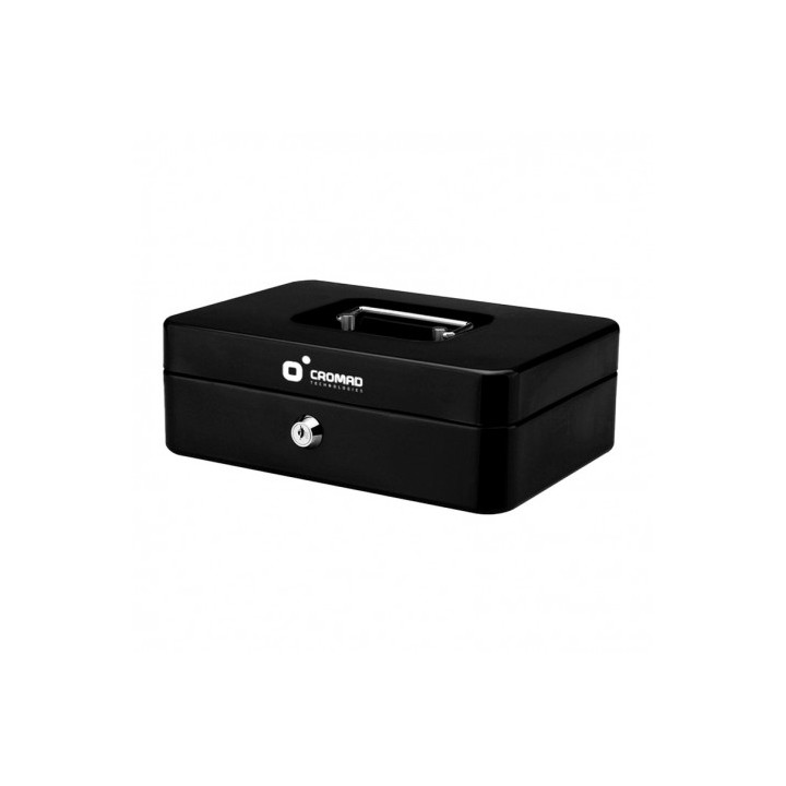 CAJA DE CAUDALES METÁLICA CON LLAVE 9X25X18CM 5 COMPARTIMENTOS CROMAD