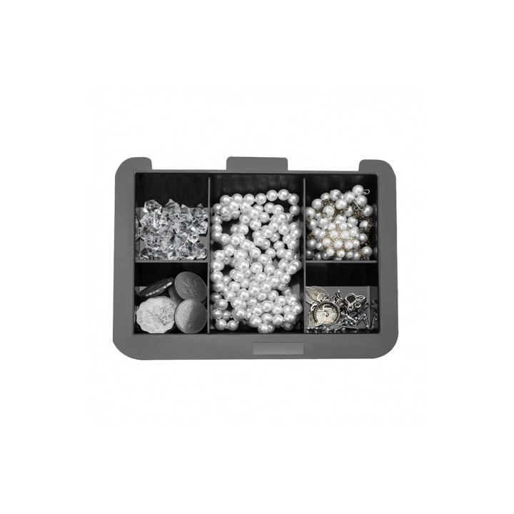 CAJA DE CAUDALES METÁLICA CON LLAVE 9X25X18CM 5 COMPARTIMENTOS CROMAD
