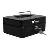 CAJA DE CAUDALES METÁLICA CON LLAVE 9X20X16CM 3 COMPARTIMENTOS CROMAD