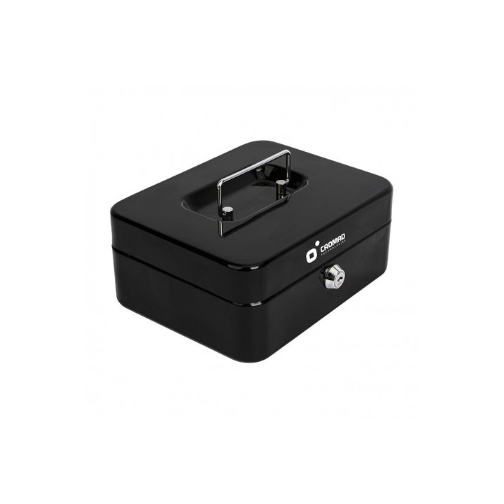 CAJA DE CAUDALES METÁLICA CON LLAVE 9X20X16CM 3 COMPARTIMENTOS CROMAD
