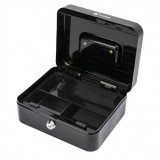 CAJA DE CAUDALES METÁLICA CON LLAVE 9X20X16CM 3 COMPARTIMENTOS CROMAD