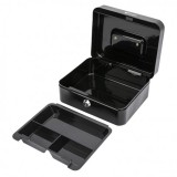 CAJA DE CAUDALES METÁLICA CON LLAVE 9X20X16CM 3 COMPARTIMENTOS CROMAD