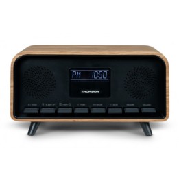ALTAVOZ RETRO CON DESPERTADOR 30W MADERA NEGRO RT850BT THOMSON