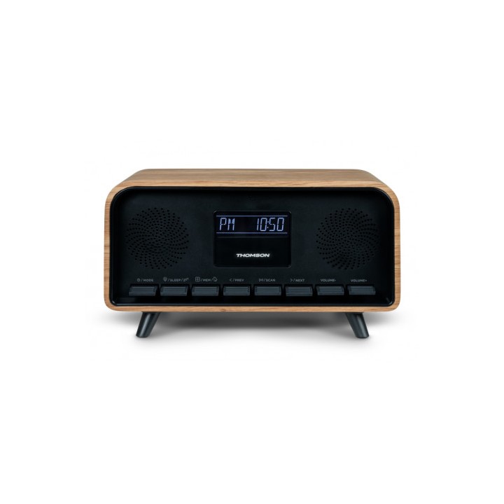 ALTAVOZ RETRO CON DESPERTADOR 30W MADERA NEGRO RT850BT THOMSON