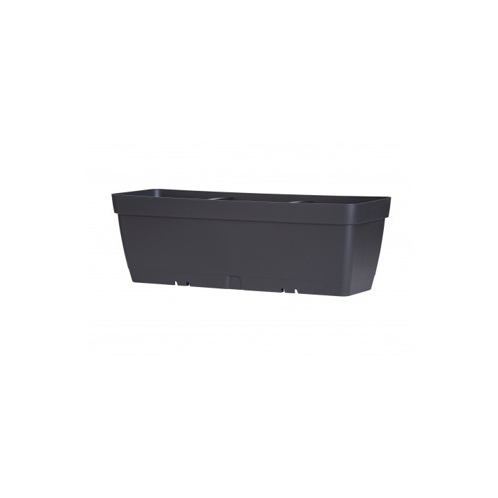 MACETA RECTANGULAR 50CM ANTRACITA CON DEPOSITO DE AGUA ARTPLAST