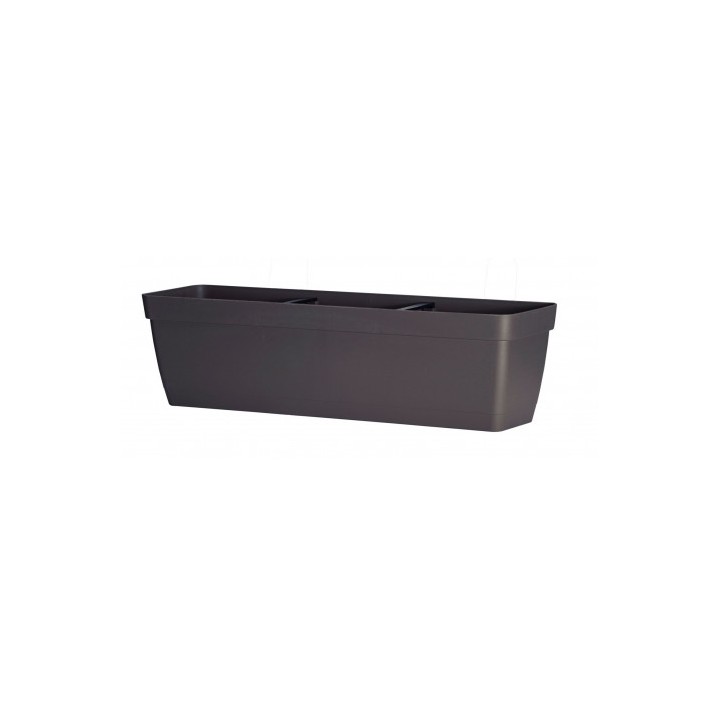 MACETA RECTANGULAR 60CM ANTRACITA CON DEPOSITO DE AGUA ARTPLAST