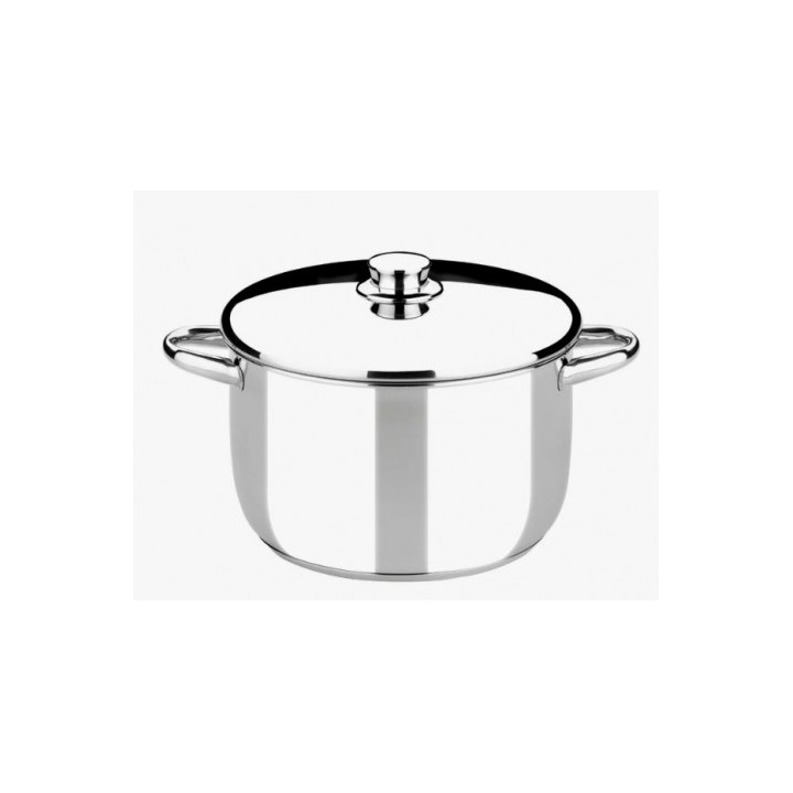 OLLA DE ACERO INOXIDABLE 22CM 5 LITROS OPTIMA CON TAPA ACERO MONIX