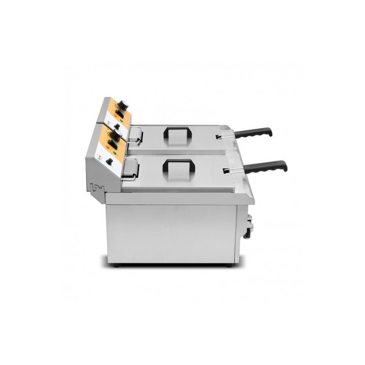 FREIDORA ELÉCTRICA PROFESIONAL 16+16 LITROS 2X3000W CHEF PRO