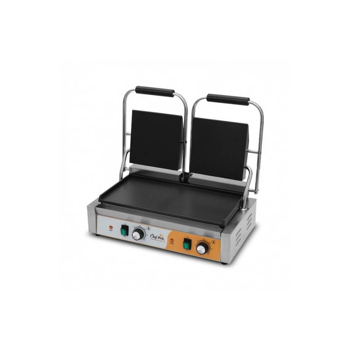 SANDWICHERA INDUSTRIAL DOBLE PLACAS LISAS 3600W CHEF PRO
