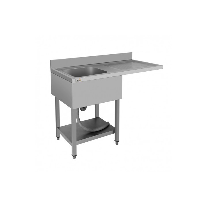 FREGADERO INDUSTRIAL 140X70X85CM CUBETA IZQUIERDA Y ESTANTE CHEF PRO