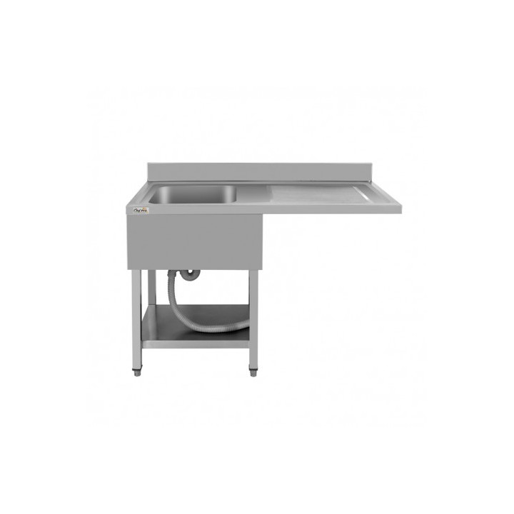 FREGADERO INDUSTRIAL 140X70X85CM CUBETA IZQUIERDA Y ESTANTE CHEF PRO