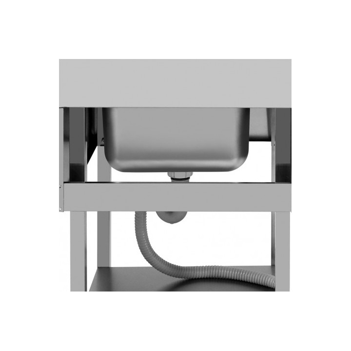 FREGADERO INDUSTRIAL 140X70X85CM CUBETA IZQUIERDA Y ESTANTE CHEF PRO