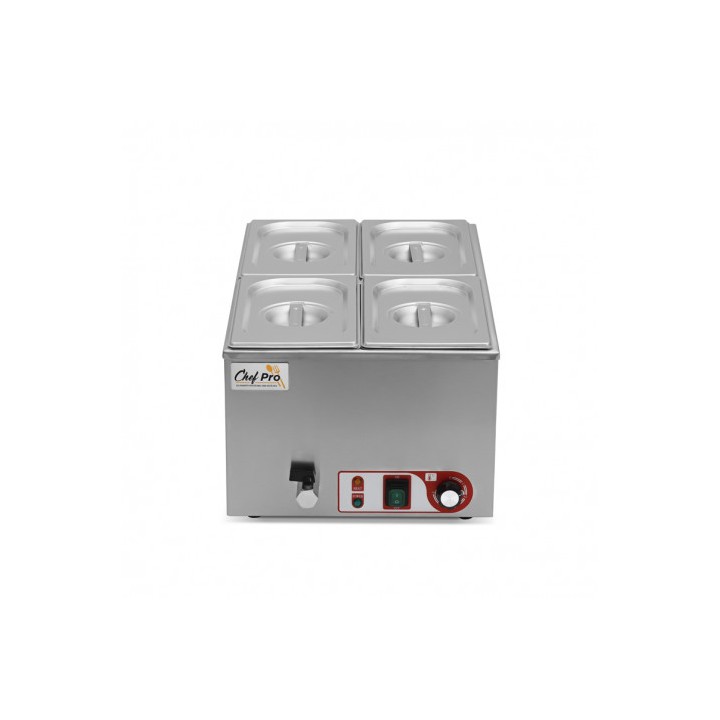 BAÑO MARIA INDUSTRIAL 4 CUBETAS 1200W CHEF PRO