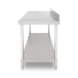 MESA DE TRABAJO ACERO INOXIDABLE 140X70X85CM CON RESPALDO CHEF PRO