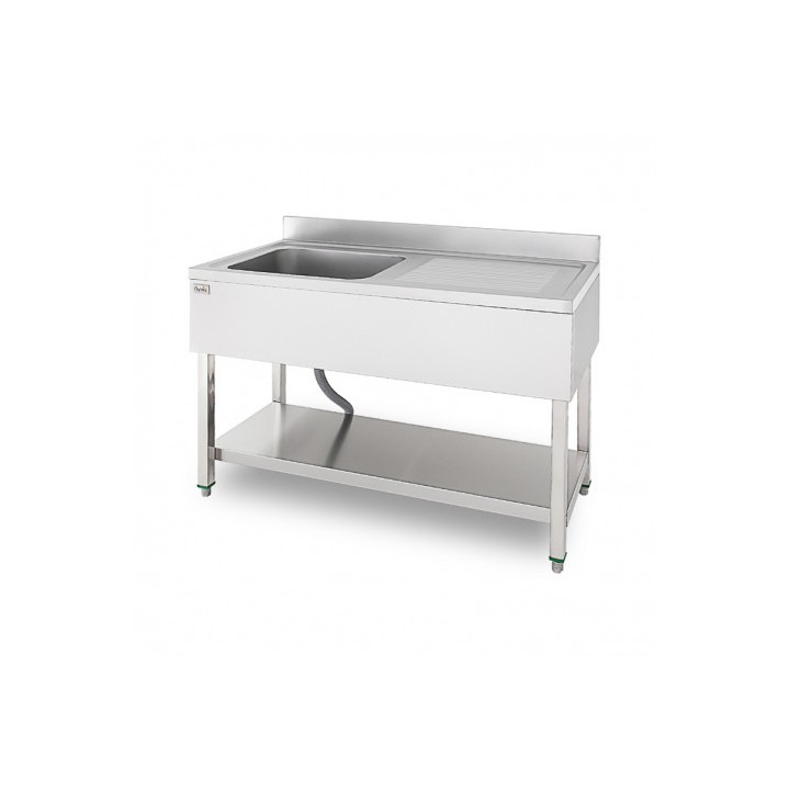 FREGADERO INDUSTRIAL 140X70X85CM CUBETA IZQUIERDA Y ESTANTE CHEF PRO