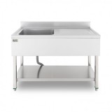 FREGADERO INDUSTRIAL 140X70X85CM CUBETA IZQUIERDA Y ESTANTE CHEF PRO