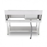 FREGADERO INDUSTRIAL 140X70X85CM CUBETA IZQUIERDA Y ESTANTE CHEF PRO